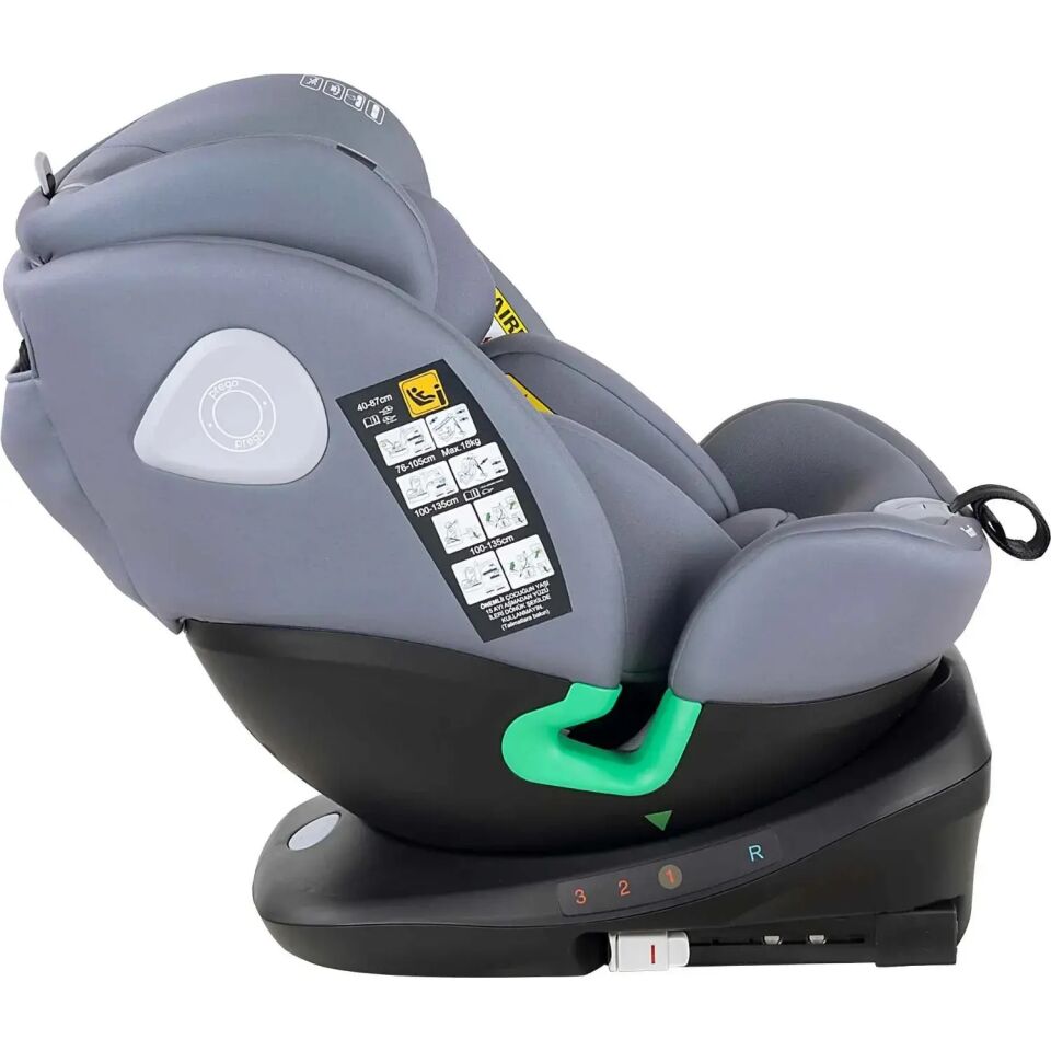 Prego Tronfix 360° Dönebilen Isofixli I-Size Oto Koltuğu 0-36 Kg Gri Q9004